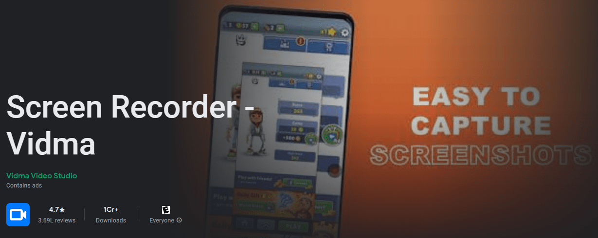 Best Screen Recorder for android : Vidma